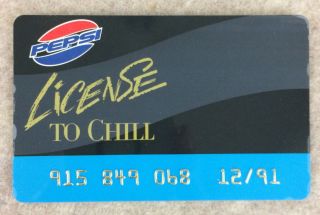 Vintage 1991 Pepsi License To Chill Credit Card Promo Soda Vtg Pop Challenge.