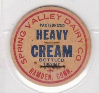 Spring Valley Dairy Co.  Milk Cap - Hamden,  Connecticut