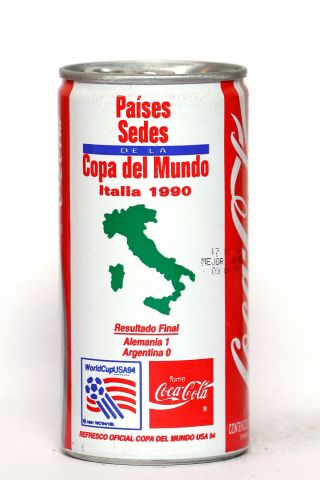 1994 Coca Cola Can From Venezuela,  World Cup Usa94 / Italia 1990