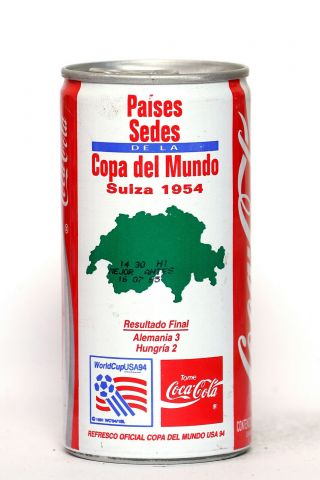 1994 Coca Cola Can From Venezuela,  World Cup Usa94 / Suiza 1954