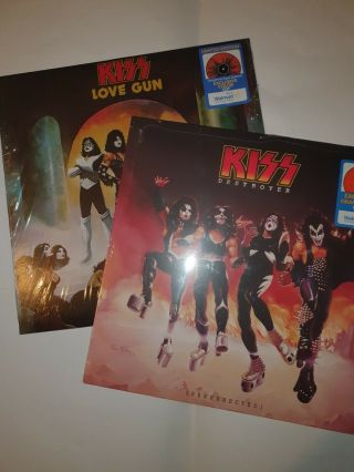 Kiss Love Gun Splatter Vinyl Lp Destroyer Orange Vinyl Lp 1976 1977 2019