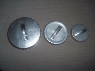 3 Vintage Metal Aluminum Round Cookie Biscuit Cutters Nesting