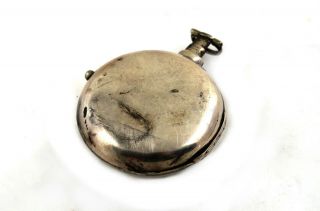 Antique Georgian Silver Pair Case Verge Fusee Pocket Watch 1809 Repair 3