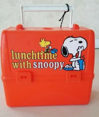 Vintage 1965 Peanuts Lunch Box Snoopy And Woodstock Thermos Co.