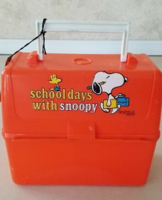 Vintage 1965 PEANUTS Lunch Box Snoopy and Woodstock Thermos Co. 2
