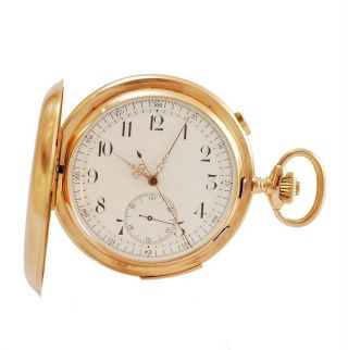 Invicta swiss minute repeater chronograph 40g 18k solid gold hunter pocket watch 2
