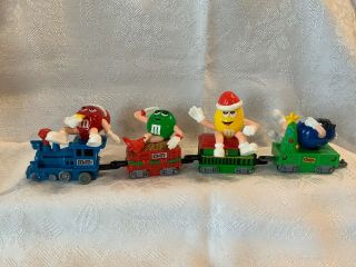 Set Of 4 Mars M&m 2005 Train Cars Red Green Yellow Blue Animation Christmas