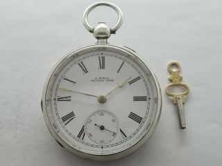 Antique 1896 Waltham 18s Solid Silver Hallmarked Pocket Watch Serviced Rare