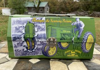 John Deere Tin Collectable Kids Tool/ Toy/ Lunch Box Double Hinged Wrench Handle