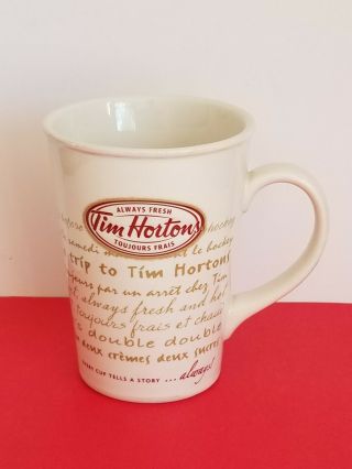2009 Tim Hortons Coffee Mug Limited Edition /no 009 White/cream/red