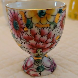 Vintage Y.  T Japanese Porcelain Ware Egg Cup Hand Decorated Hong Kong