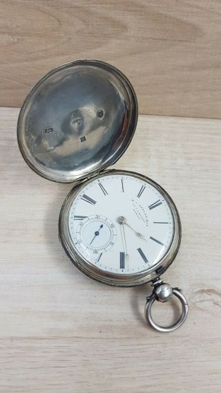 M I TOBIAS & Co.  Liverpool - hunter cased silver pocket watch 1870 - 80 3