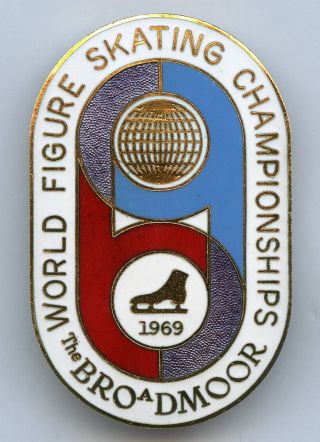 Sport World Figure Skating Championship 1969 Broadmoor Participant Badge Pin