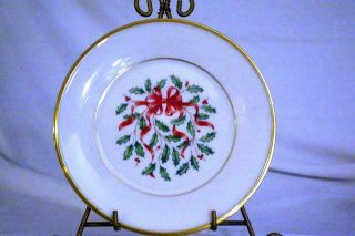 Lenox Holiday Red Ribbon Accent Salad Plate 8 "