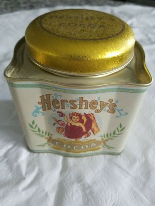 Vintage Cherub Hersheys Cocoa Tin Container 4 X 4