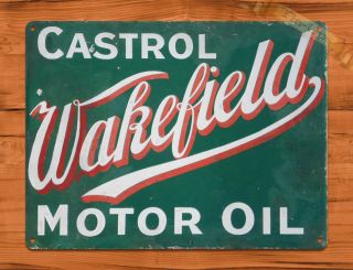 Tin Sign " Castrol Wakefield " Oil Vintage Garage Wall Decor