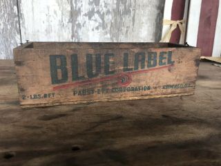 Vintage Pabst - Ett Blue Label Cheese Wood Box Advertising Dairy Pabst Beer 2lbs