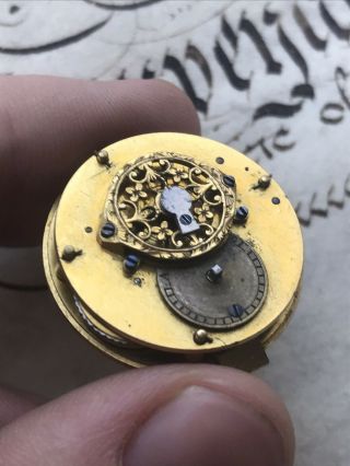 Antique French Miniature Verge Fusee Pocket Watch Movement