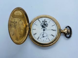 Antique 1903 Elgin Pocket Watch Gold Filled Hunter Case 15 Jewel Size 16s