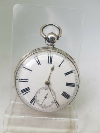 Antique Solid Silver Gents Fusee J.  Dold Peterboro Pocket Watch 1871 W/o Ref1504