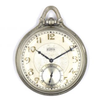 Antique Art Deco Elgin Grade 345 Pocket Watch 14k Gold Filled 17 Jewels C1928