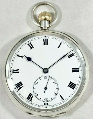 Antique Sterling Silver Rode Watch Co 17 Jewels Pocket Watch C.  1913