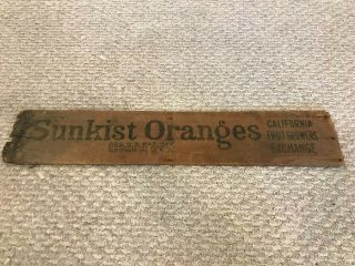 Vintage Wooden Sunkist Oranges California Fruit Growers Crate Sign (26 " X5 ")