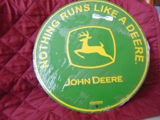 John Deere Metal Sign Nothing Runs Like A Deere Round Tin Sign Wall Decor