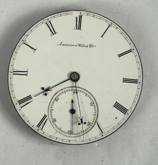 Civil War Waltham Appleton Tracy Pocket Watch Movement 1861 Key 10s 15j Ticking