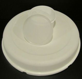 Vintage TUPPERWARE Divided Vegetable/Fruit Chip and Dip Tray w/Cover 3