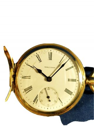 Waltham 14ct Rolled Gold Pocket Watch,  Full Hunter " Traveler " 16s,  1903.  Gwo