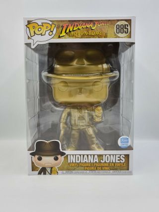 Funko Pop Disney 885 Gold Indiana Jones 10 " Funko Shop Exclusive Limited Ed.