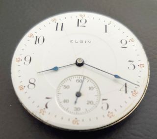 Elgin Watch Co 16 Size 3 Finger Bridge 17 Jewels Pocket Watch Movement Running 2