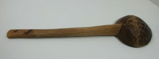 Vintage Primitive Rustic Folk Art Hand Carved Wood Ladle Spoon 17 " Long Decor