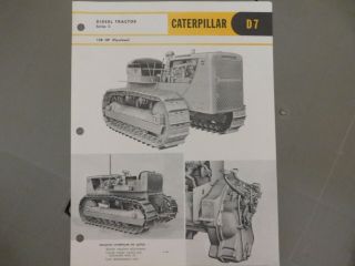 1958 Cat Caterpillar D7 Diesel Tractor Series C Brochure