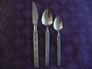 Set If 4 Gold Standard Night Blossom Stainless Steel Flatware Dinner Forks