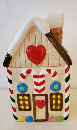 Christmas Gingerbread House Cookie Jar Dayton Hudson Ceramic Ginger Holiday Lid