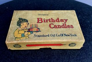 Vintage Socony Standard Oil Of York Birthday Candles Orig Box 1910 
