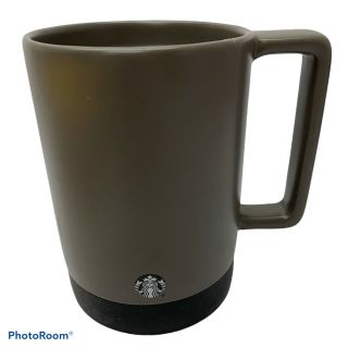 Starbucks Coffee Cup Mug Dark Gray/charcoal And Black 14fl Oz Rubber Bottom