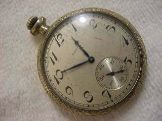 Vintage Gold Fd Large Antique Pre 1920 Art Deco Elgin Pocket Watch