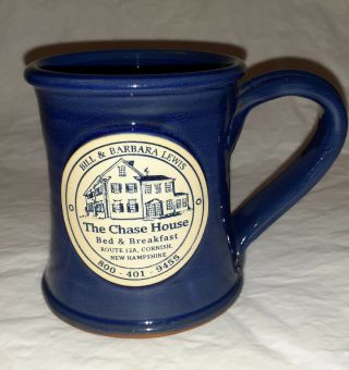 The Chase House Bed And Breakfast Inn Of Cornish,  Nh Clay Coffee Mug Blue