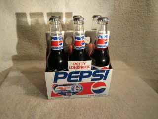 Nascar Richard Petty 1992 Fan Appreciation Tour 6 Pack Long Neck Pepsi Bottles