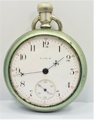 1904 Elgin Grade 218 Model 5 18s 15j Oresilver Pocket Watch Parts/repair W7