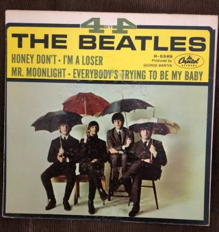 The Beatles 4 By 4 Ep Capitol R - 5365 1965 British Invasion