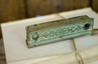 Vintage salvage hardware pull ornate hardware handle blue green handle ornate 2