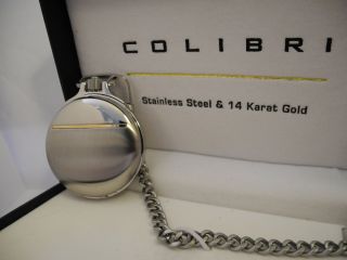 Colibri Silvertone Stainless Steel And 14k Gold Pocket Watch With Date