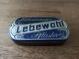 Vintage Lebewohl Plasters Tin Box