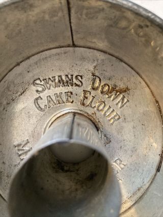 Small Vintage Metal Swans Down Cake Flour Angel Food Cake Pan