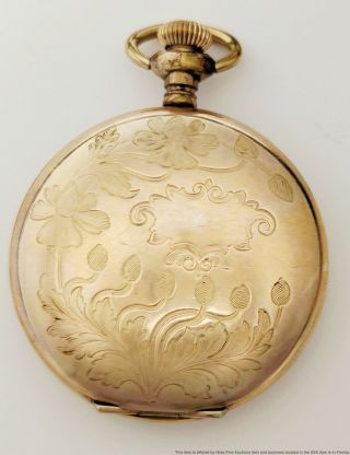 Antique York Standard Art Nouveau Ladies 6s Hunter Pocket Watch To Fix