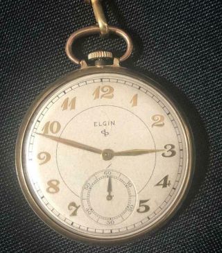 Antique Thin Elgin 546 Pocket Watch 10k Gold Plate